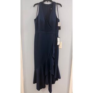 NWT XSCAPE Elegant Navy Blue Sleeveless Dress